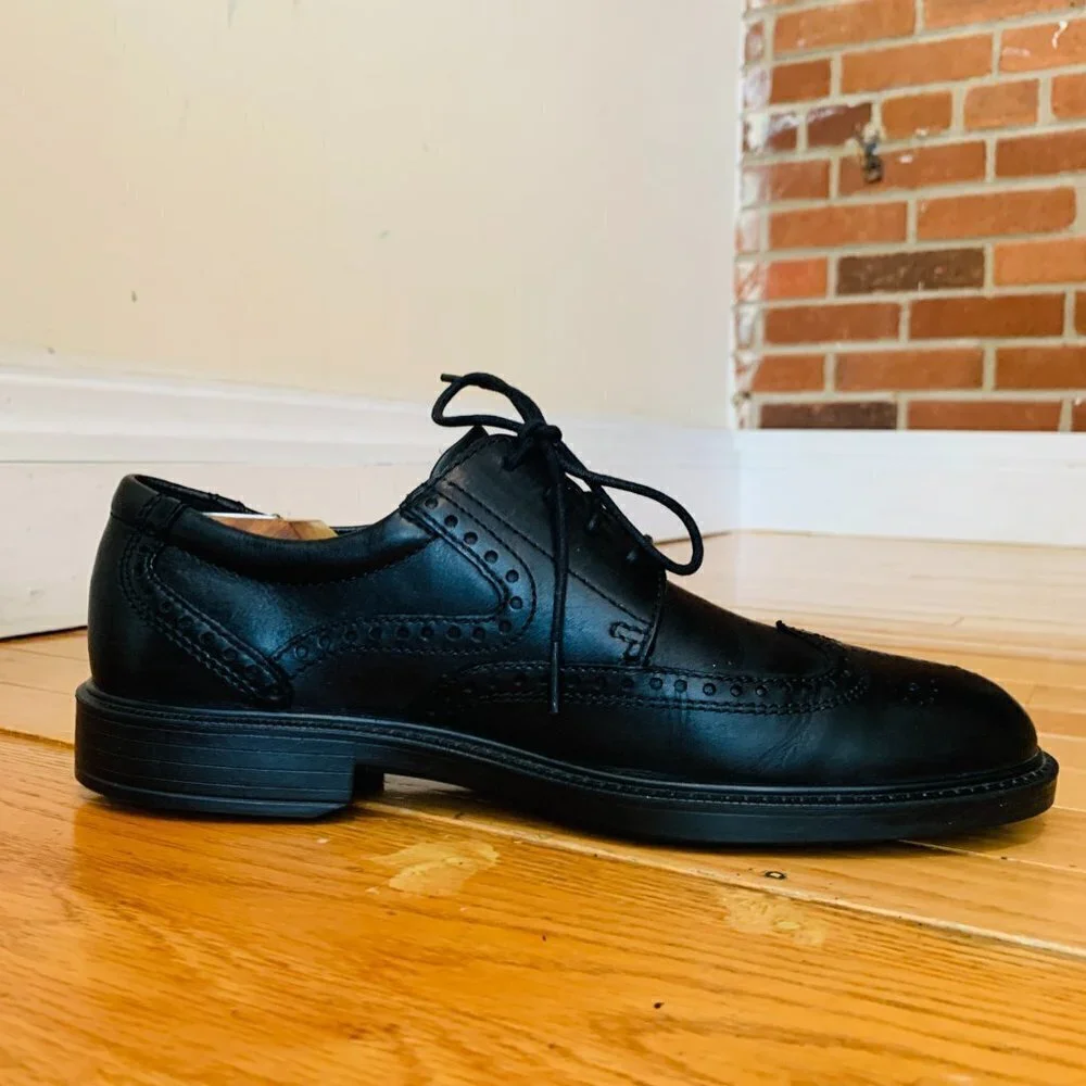 ECCO Men's Oxford Black Dress Lace Up Shoes US Size 9